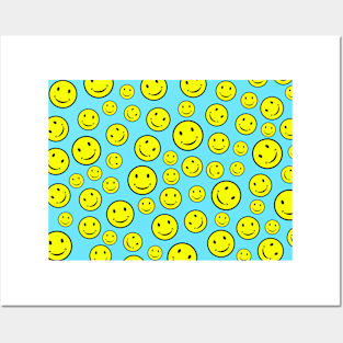 Smiley Face Seamless Pattern Posters and Art